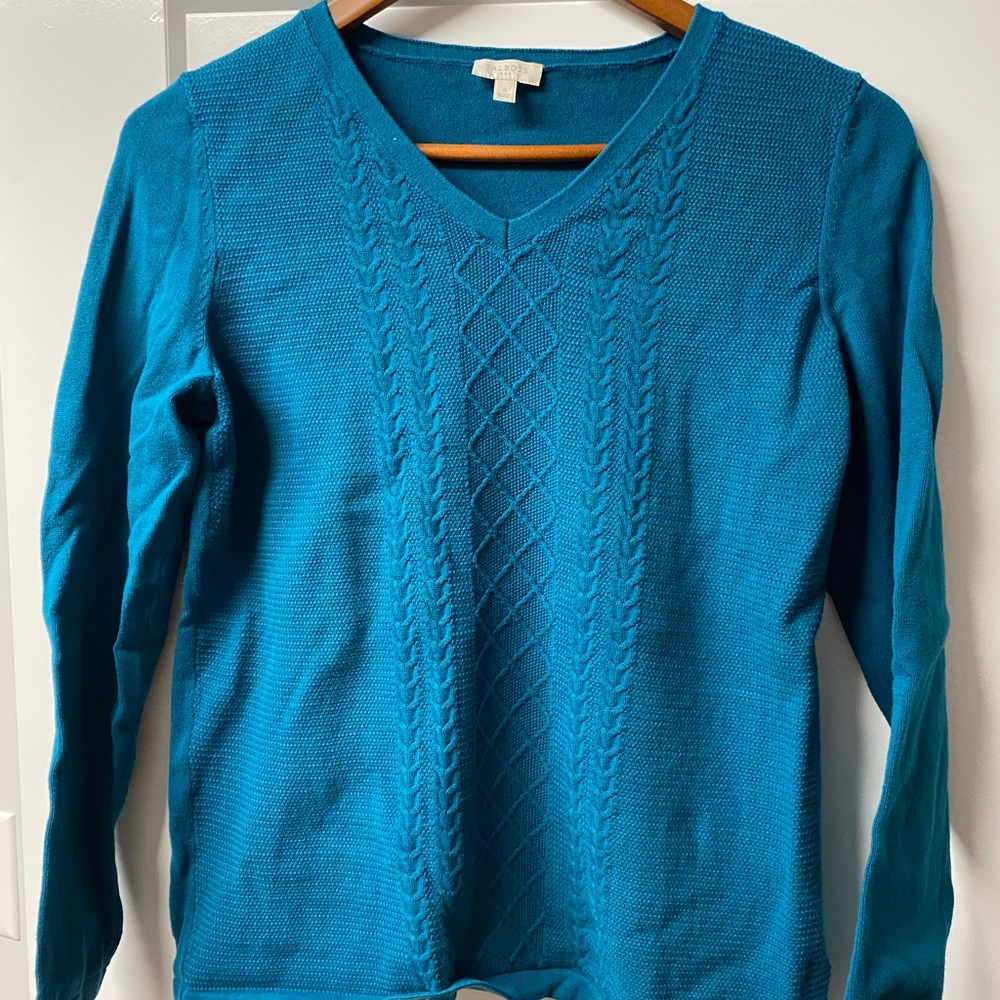 Talbots V-Neck Shaker Stitch sweater